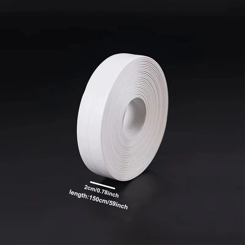 2 Roll PVC Sealing Tape For Bathroom Kitchen Caulk Strip Tape Self Adhesive Waterproof Wall Stickers Mold Proof Sealing Tapes Qme