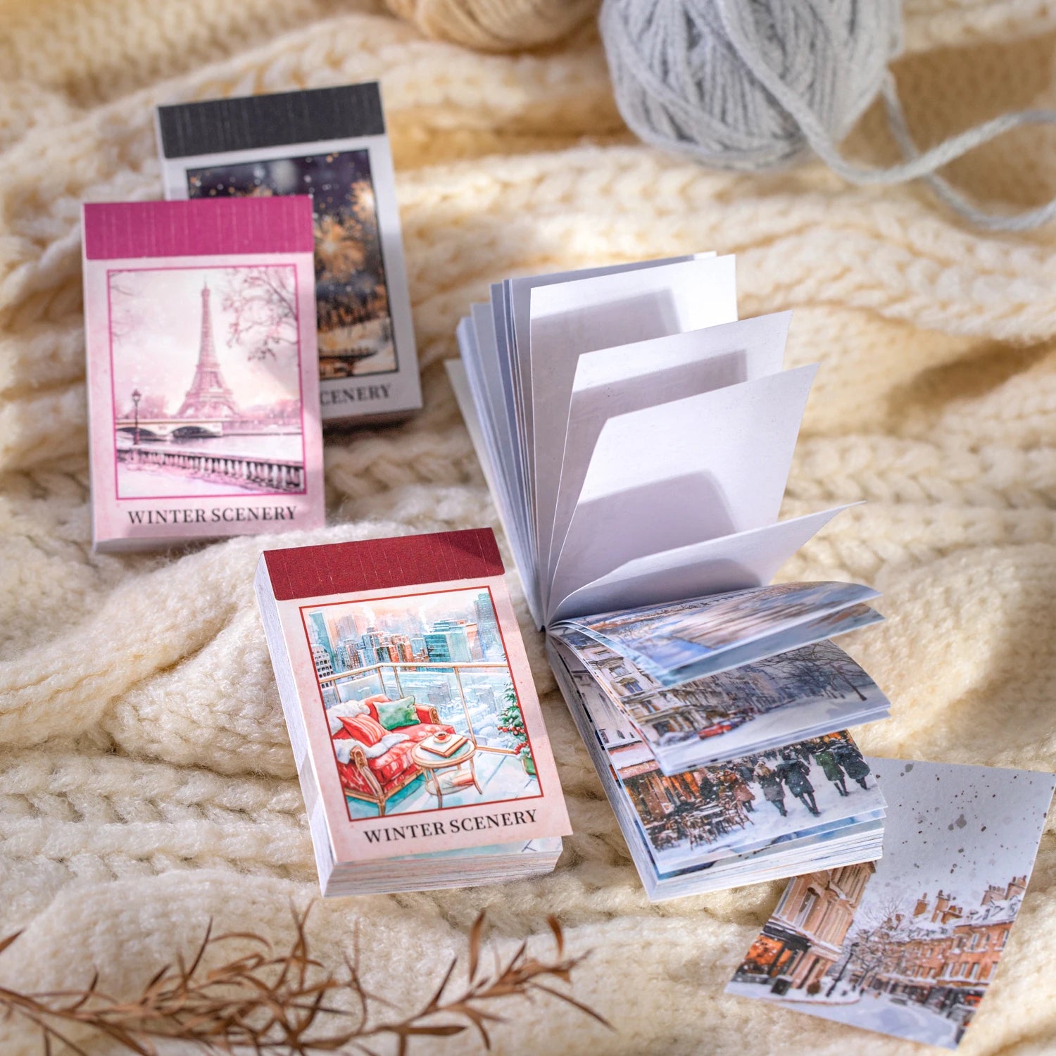 50 Sheets Winter Scenery Landscape Background Stickers for DIY Craft Scrapbook Guitar Phone Case Notebook Decoration Qme