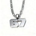Minimalist Chain 67 Number Pendant Necklace Women Men Lucky Trend Qme OneSize