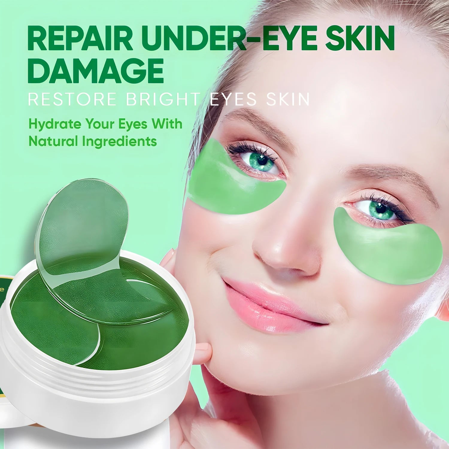 Seaweed Eye Mask; Rich in Seaweed, Collagen, and Hyaluronic Acid, It Can Smooth Fine Lines, Reduce Dark Circles, Tighten and Nourish the Skin, Making the Skin Around the Eyes Smooth and Soft Qme