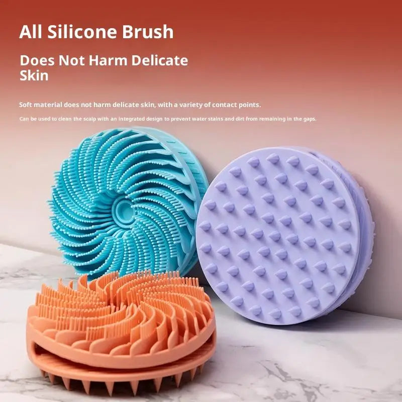 Soft Silicone Body Scrubber Gentle Exfoliating Shower Brush Scalp Qme