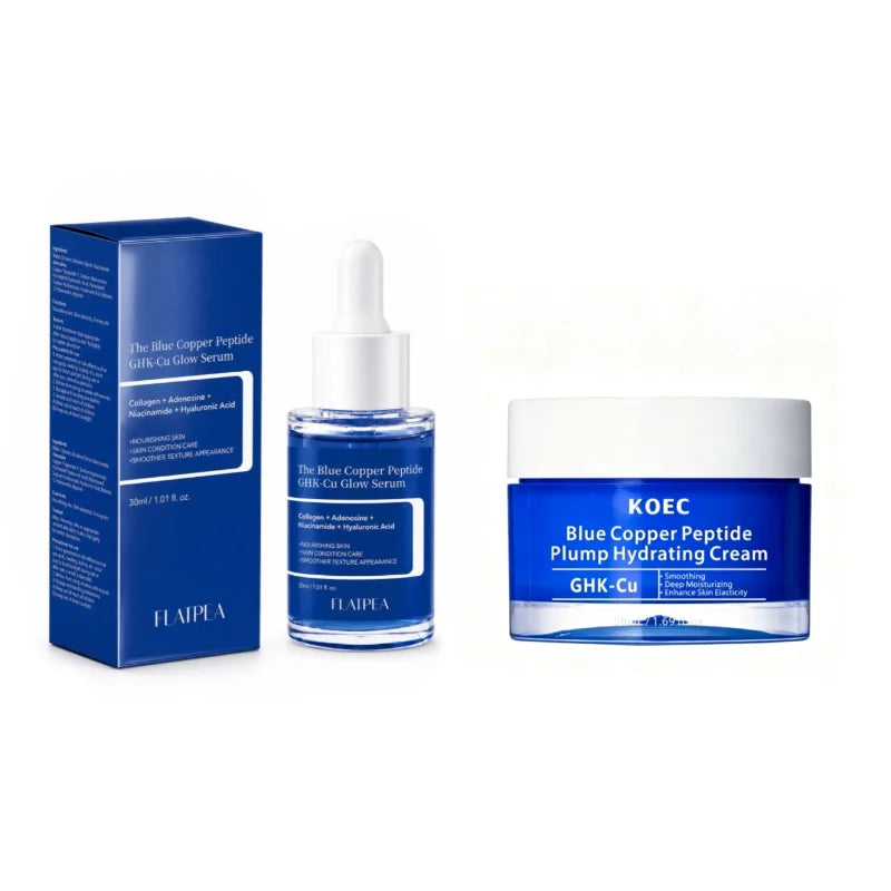Blue Copper Peptide Moisturizing Essence Deep Facial Care Cream Qme set