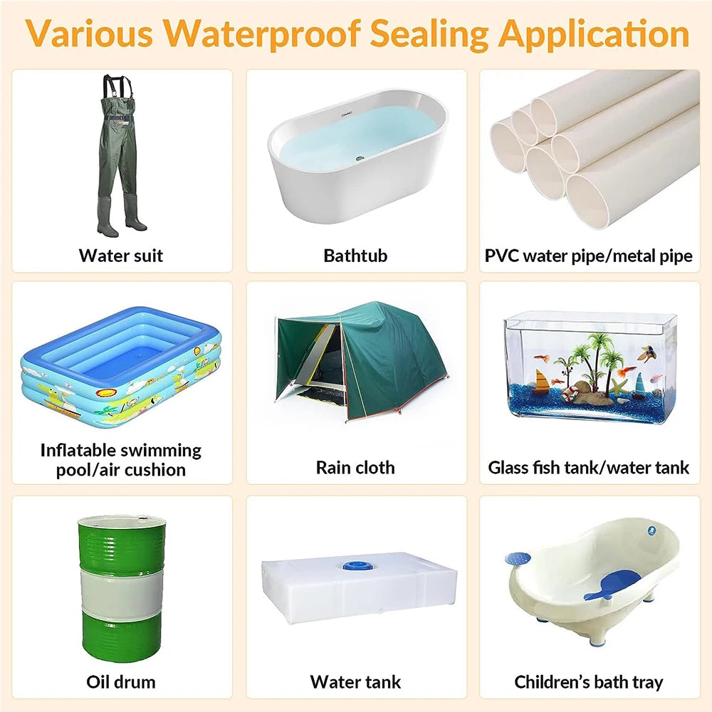 5-30cm Width Waterproof Repair Tape Super Strong Adhesive Quick Seal and Patch Leaks Heavy Duty Tape for Plumbing Pool Repairs Qme