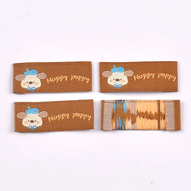 50Pcs Mix 40x17mm Cute Animal panda/dog/cat Fabric Labels Sew On Tags for DIY Clothes/Bag/Shoes Crafts cp4314 Qme 40x17mm-2