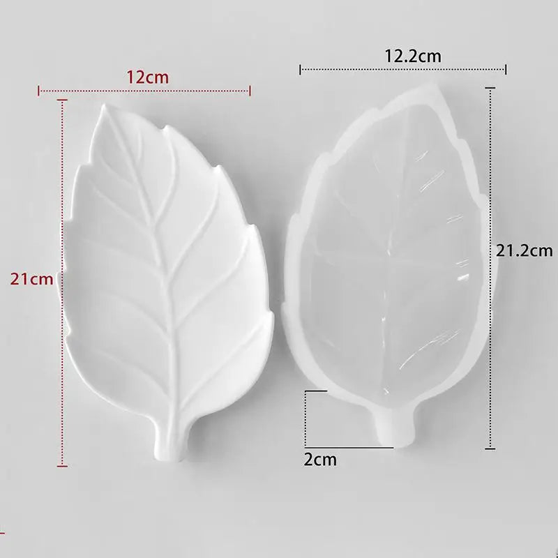DIY Gypsum Form Leaf Coaster Silicone Mold Geometric Leaves Plaster Epoxy Resin Mould Handmade Storage Tray Desktop Decor Molds Qme Mulberry leaves A2