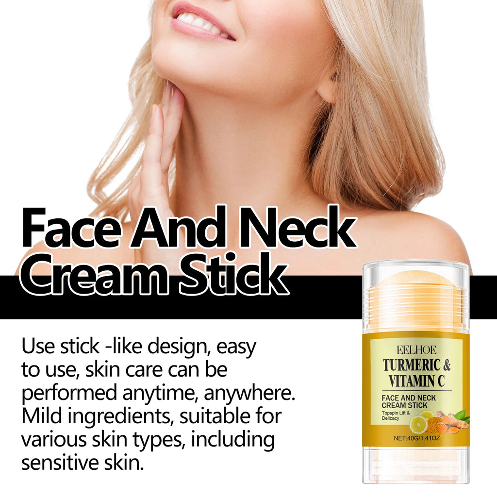 Turmeric Face & Neck Cream Stick Lift & Tighten Skin Lighten Neck Lines Smoothing Brightening Moisturizing Beauty Neck Care Crea Qme