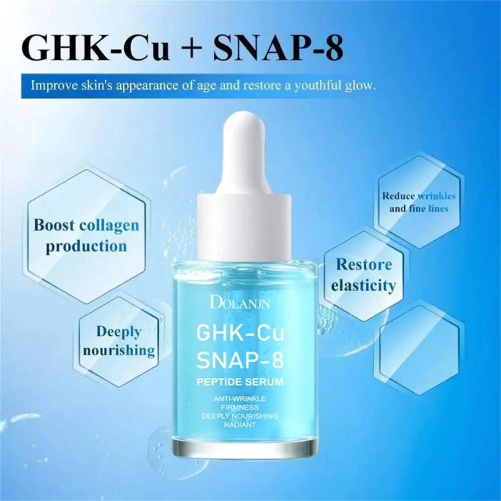 30ml GHK Cu Peptide Powerful Anti Wrinkle Essence - Refreshing Concentrated Liquid Brightening Skin and Moisturizing Qme