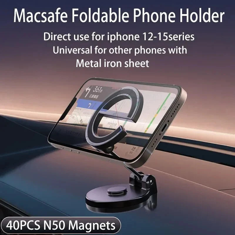 1080 Rotate Magnetic Car Phone Holder Stand Magnet Car Mount Support GPS Mobile Bracket in Car For Macsafe iPhone Samsung Xiaomi Qme