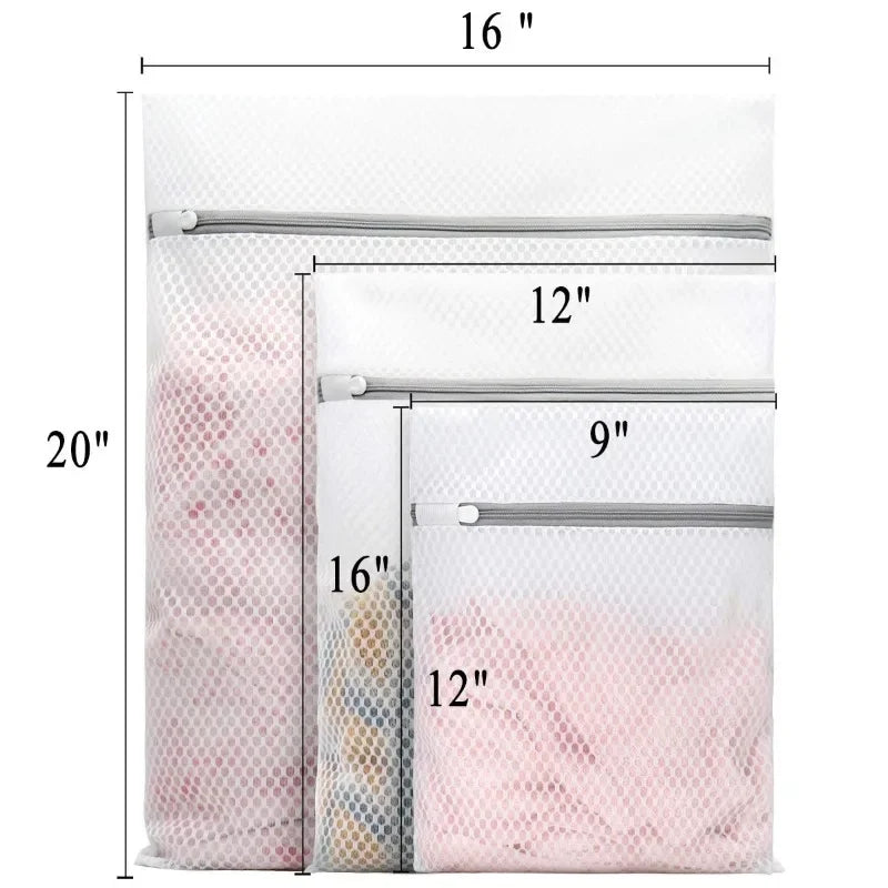 5Pcs Mesh Laundry Bags Durable Honeycomb Mesh Laundry Organizer Bags Reusable Washing Machines Bag Qme