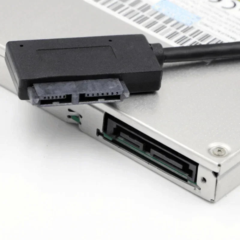 2pcs USB 2.0 To Mini Sata II 7+6 13Pin Adapter, Slimline Drive HDD CADDY, Converter Cable for Laptop CD/DVD ROM, Steady Style Qme