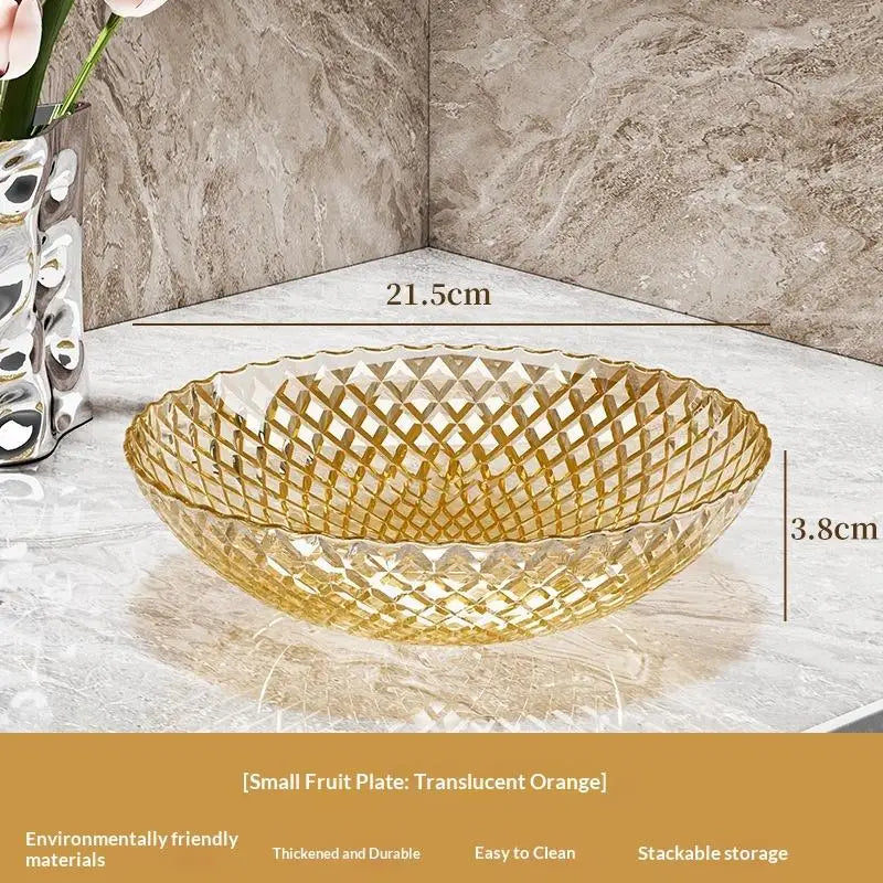 Transparent Flower Shaped Fruit Plate Aesthetic Plastic Dessert Salad Qme S Yellow