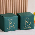 10Elegant Mini Gift Boxes in Classic White, Black and Green Colours with a Gold Crescent and Star Design, Perfect for Candies, C Qme Green-10 Pc S Other Other