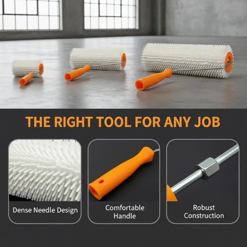 10/16/24CM Defoaming Drum Brush Spike Roller Latex Floor Self Compound Roller Leveling Screed Spiked Roller Paint Brush Roll Qme