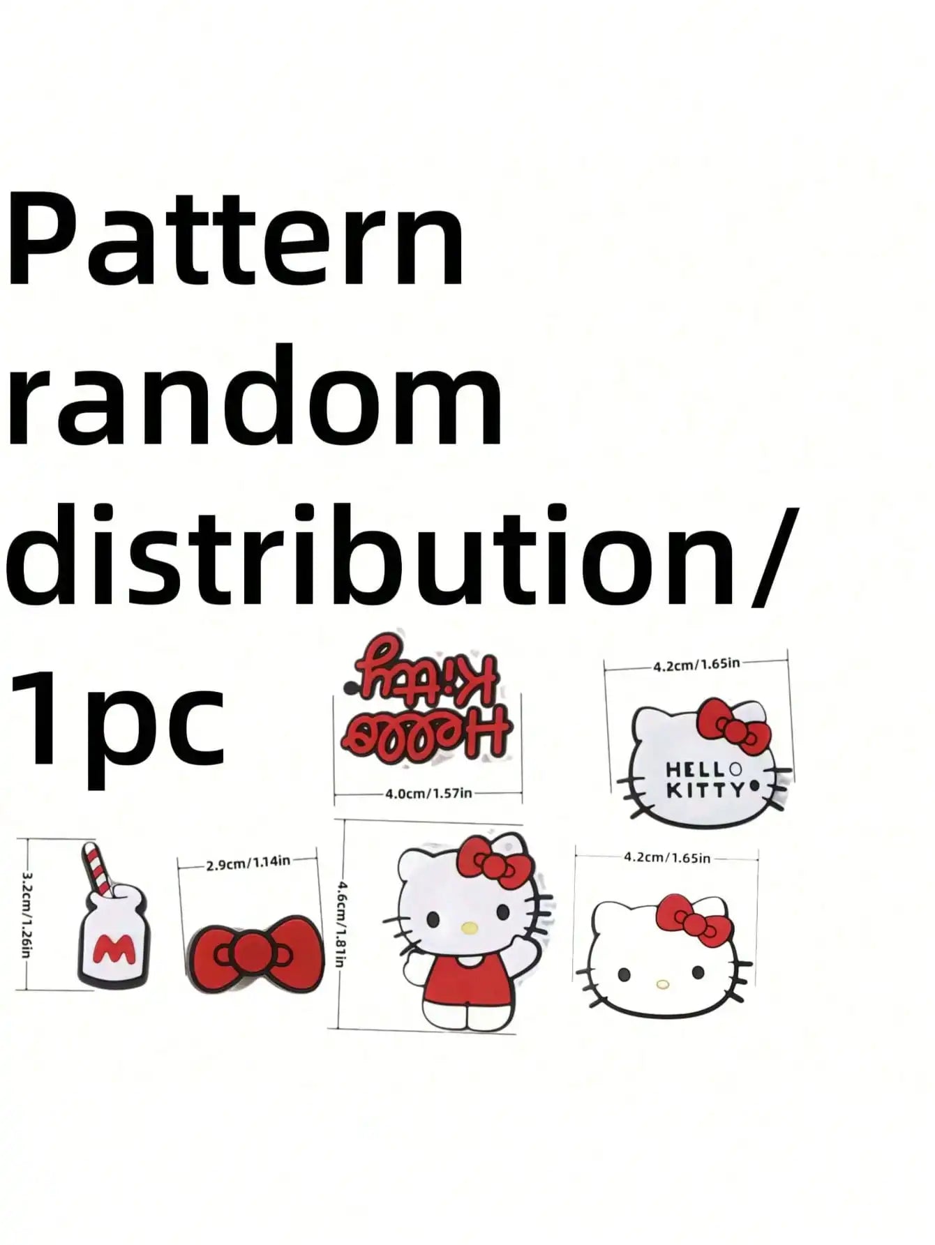 6 Hello Kitty Shoe Decor Cute Hole Shoes KT 3D Accessories Buckle Qme 1pc