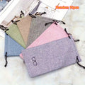 Drawstring Eyeglass Bag 10Pcs Linen Eyewear Bags - Soft Cloth, Drawstring, Portable Qme Random 10pcs
