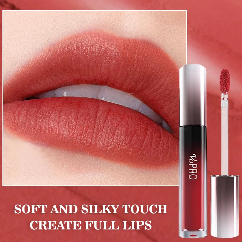 Matte Velvet Highly Saturated Lip Gloss,Long-Lasting Liquid Lipstick,Quick-Drying,Non-Stick, With Plant Squalane,Nourishing Qme