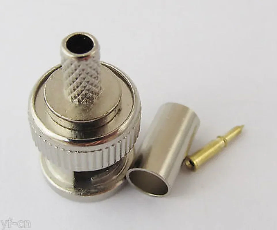 25-Piece BNC RG58 RG59 RG60 Male Plug Crimp Connectors for CCTV Camera Connect Anpwoo BNC Communication Converter sercurity IPC Qme