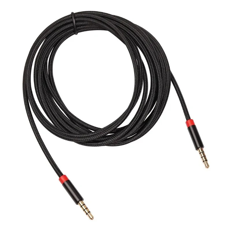 3.5mm Audio Cable Nylon Braided Male To Male Audio Extension Cable for Headphones Car Speaker Gold Plated Plug Auxiliary Cord Qme 1m