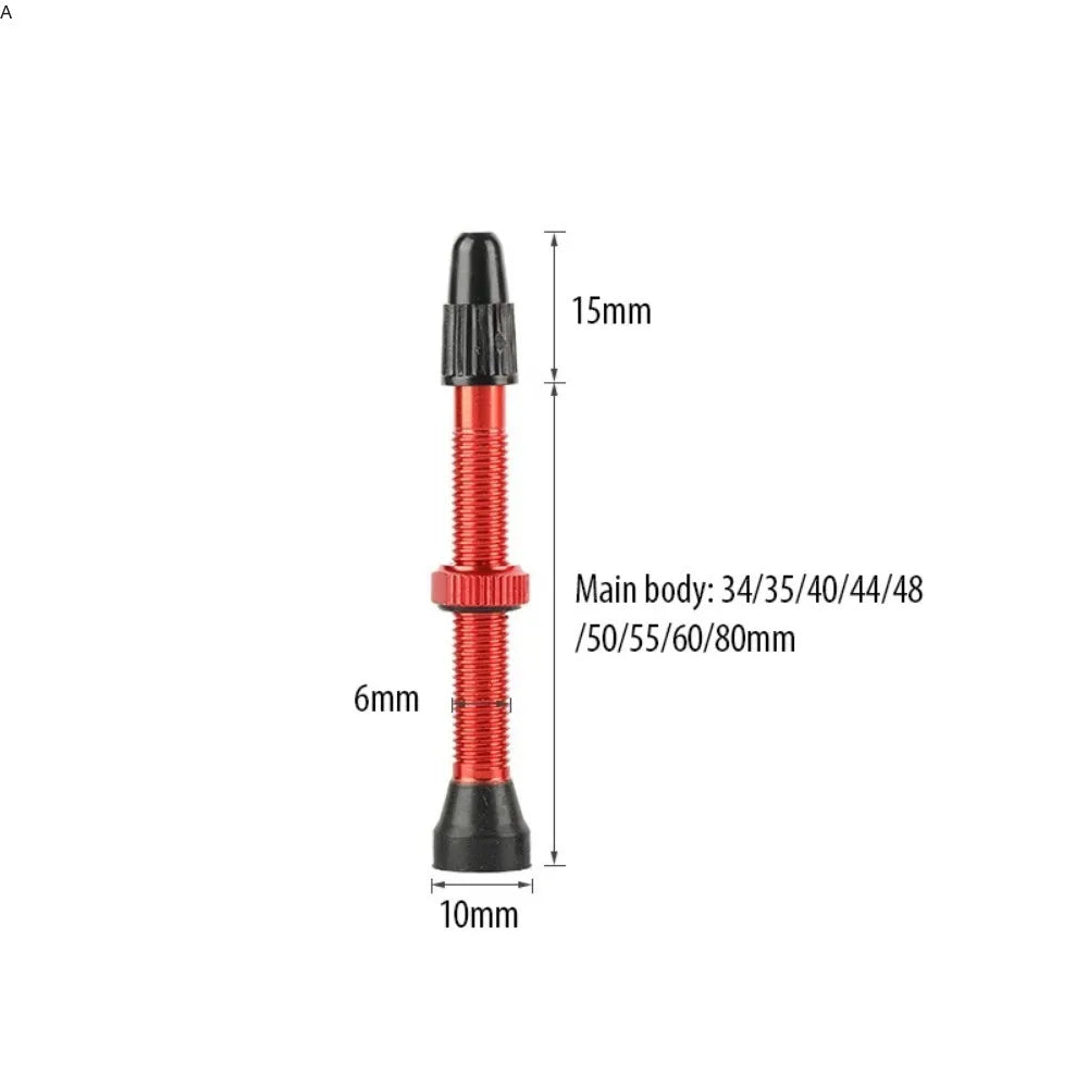 2pcs/bag Bicycle Bike Tubeless Presta Valves Stems Aluminium Alloy 40mm 44mm 48mm 60mm 80mm with Valve Core Removal Tool Qme