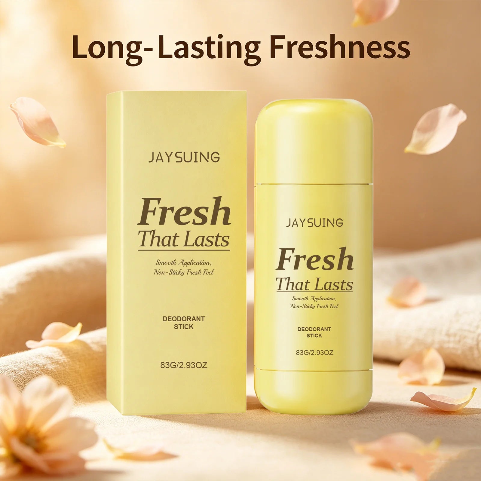 Jaysuing Deodorant Stick Anti Sweat Underarm Body Odor Removal Refreshing Daily Care Armpit Antiperspirant for Women & Men 83g Qme