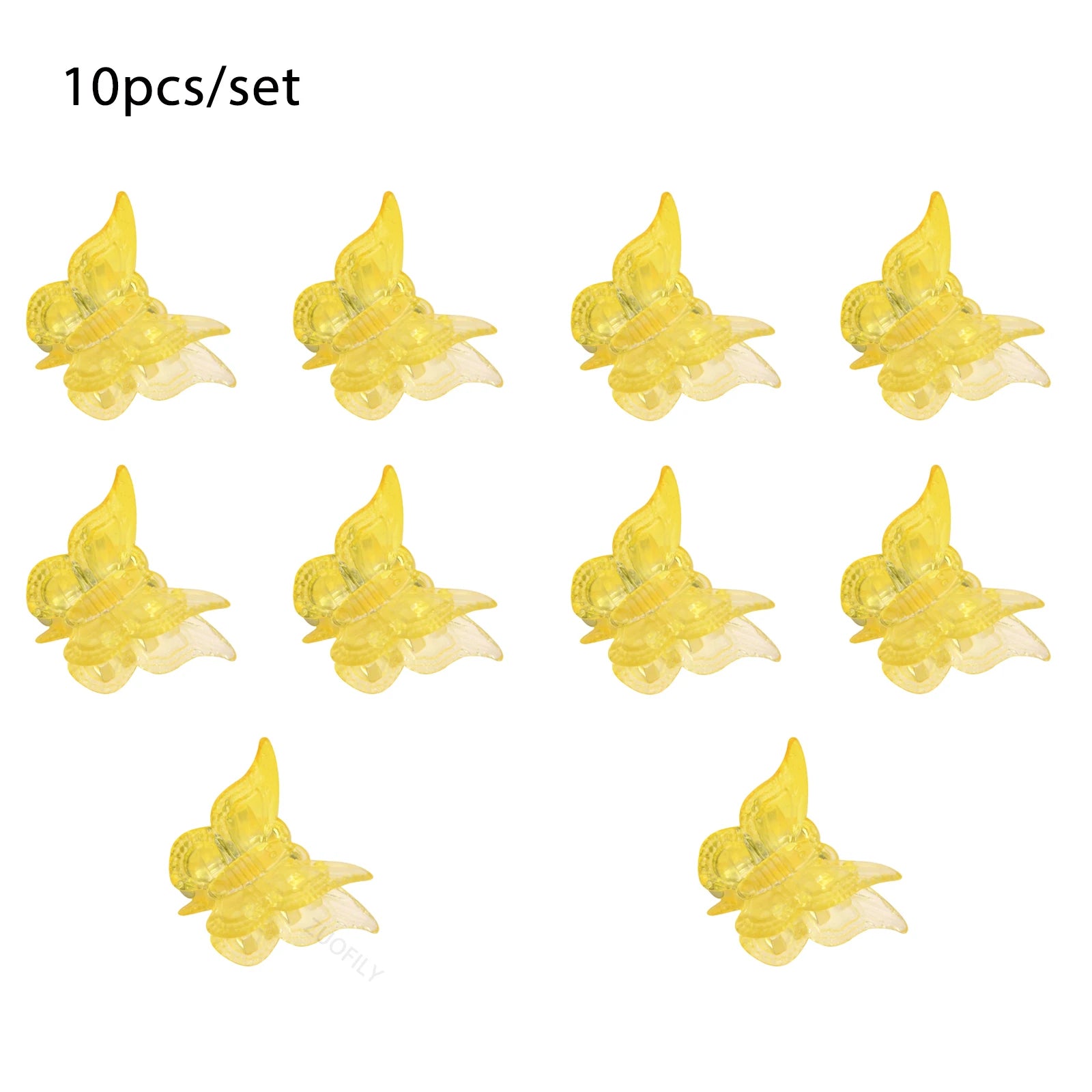 10Pcs Colorful Butterfly Hair Clips Grip Claw Barrettes Mini Gradient Color Hairpin Hair Styling Accessories Tool for Girls Qme Yellow