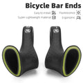 Comfortable Fluorescence Bicycle Bar Ends Ergonomic Design Bike Handlebar Nylon Bicycle Handle Bar Grips Cycle Accessory Qme black