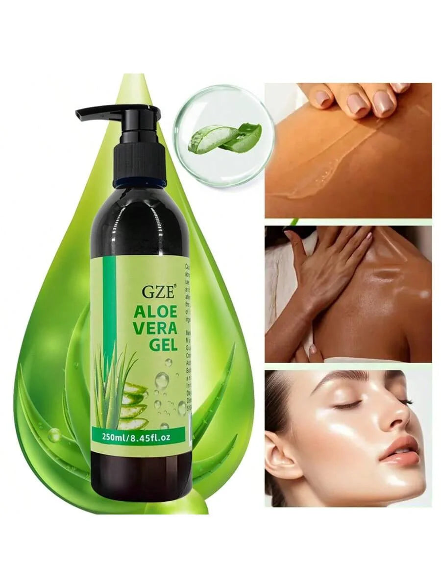GZE Aloe Vera Gel Boosts Skin Vitality & Hair Hydration & Frizz Control, Sensitive Skin Deeply Moisturizes & Nourishes Qme