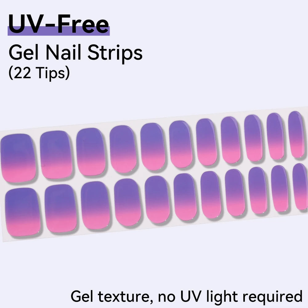 Baking-free 22Tips Nail Stickers Summer Strawberry Polish Sticker Qme BSA-0405
