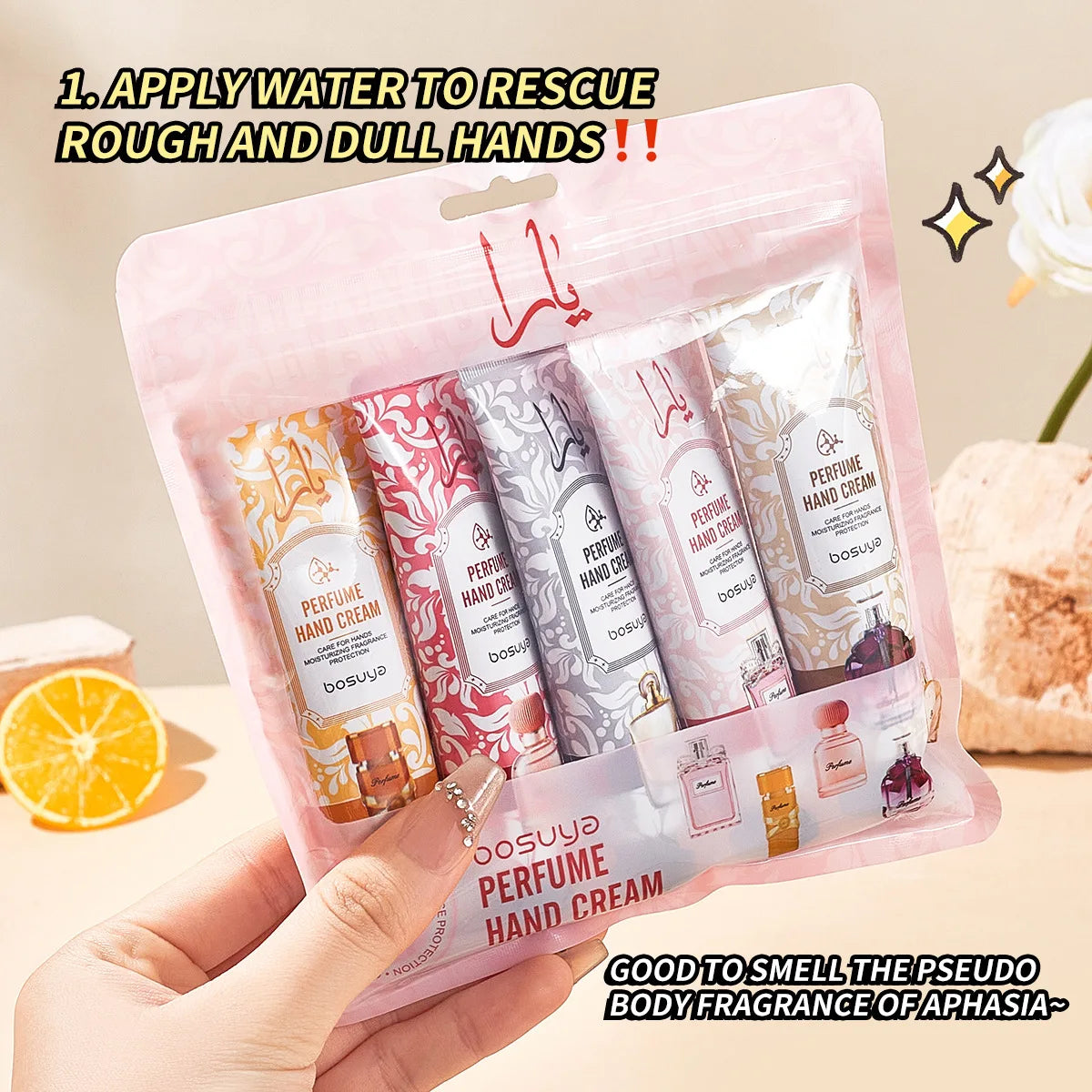 Perfume Fragrance Hand Cream Sets Moisturizing Non-sticky Nourishing Qme
