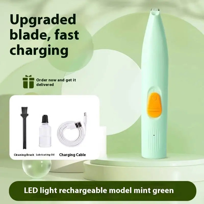 USB Rechargeable Pet Foot Grooming Razor Hair Trimmer Dog Cat Qme A7