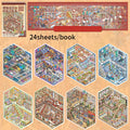 Stress Relief Restock Sticker Book, Shop Scene Organizing Decor Papers, Multi-Scenery Design, Perfect for DIY Lovers Qme 1 Book