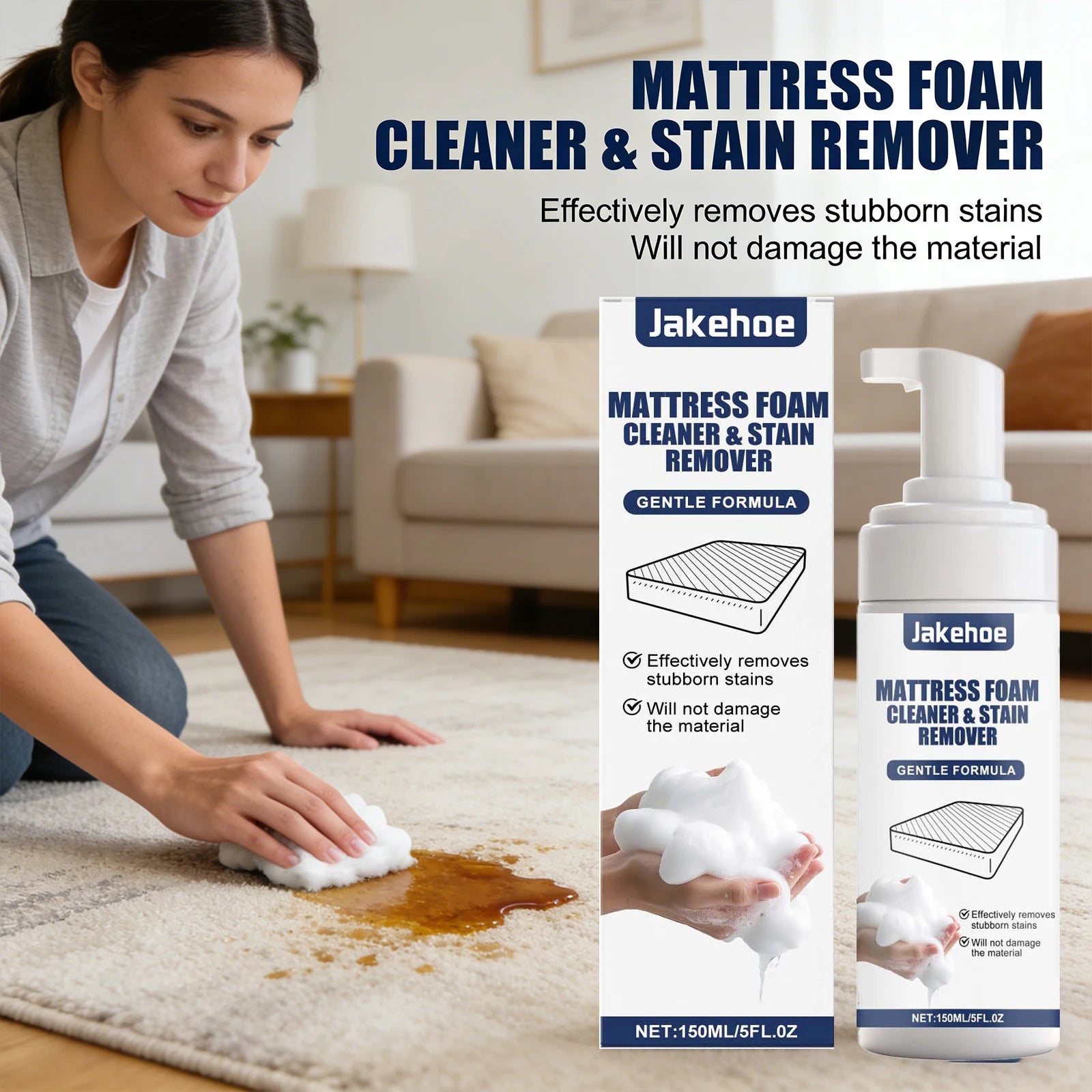 Fabric Carpet Cleaner Removing Stubborn Stains Prevent Yellowing Reduce Odor Refreshing Maintain Softness Mattress Cleaning Foam Qme