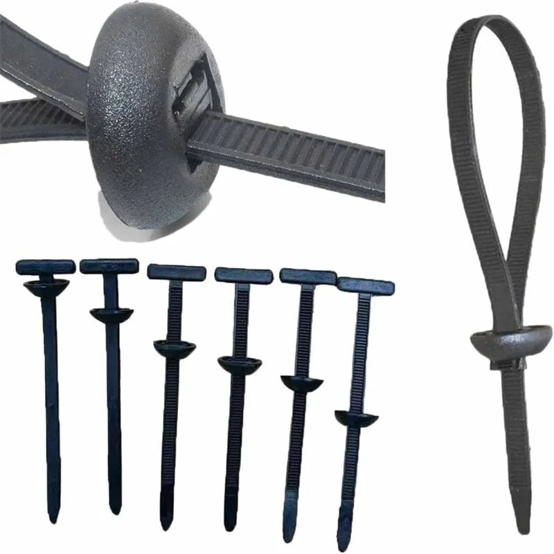 Universal Nylon Cable Tie Buckle Auto Fastener Screw Replacement Clip Car Fender Trunk Engine Guard Panel Self-Locking Wire Ties Qme