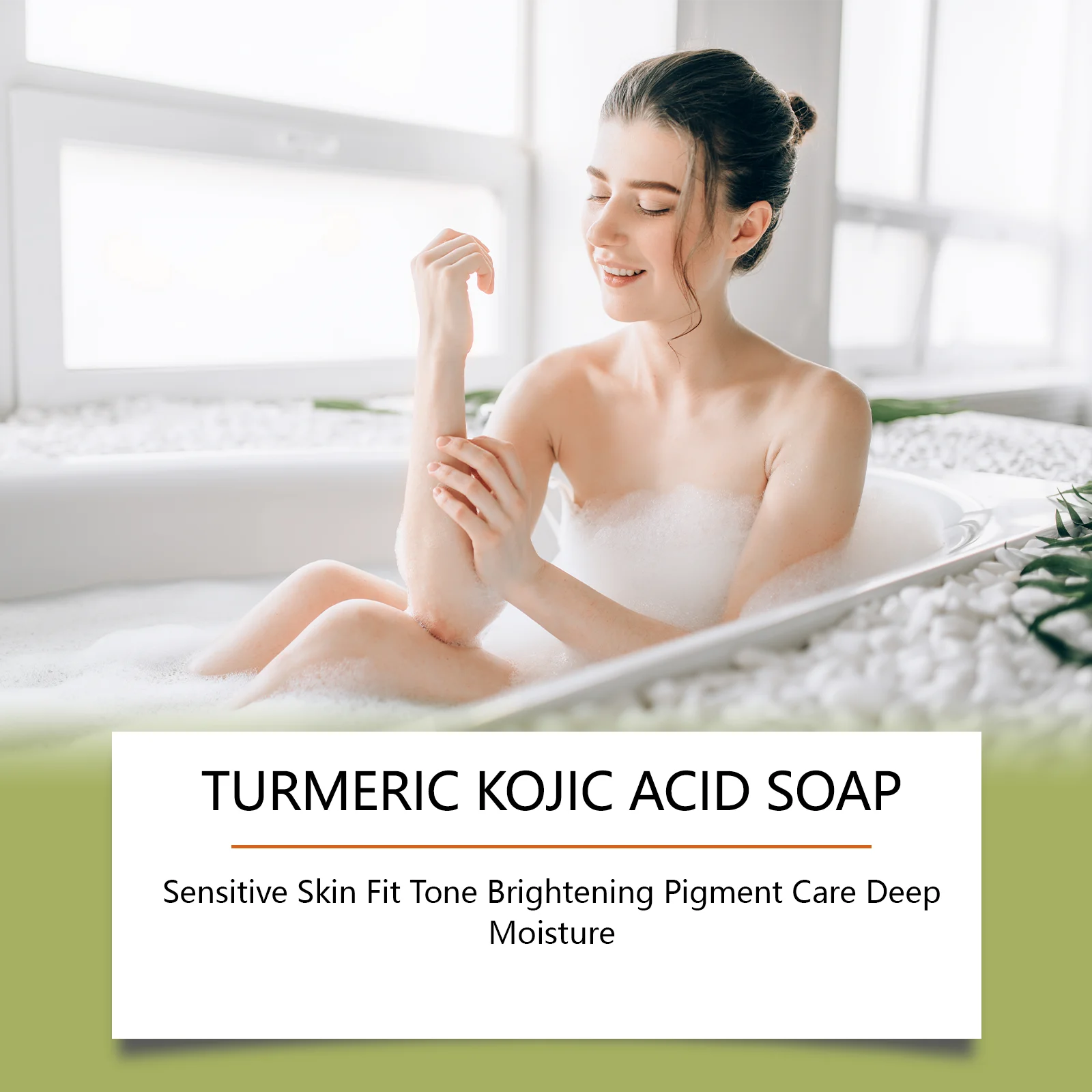 Oceaura Turmeric Kojic Acid Soap Deep Cleansing Skin Brightening Qme