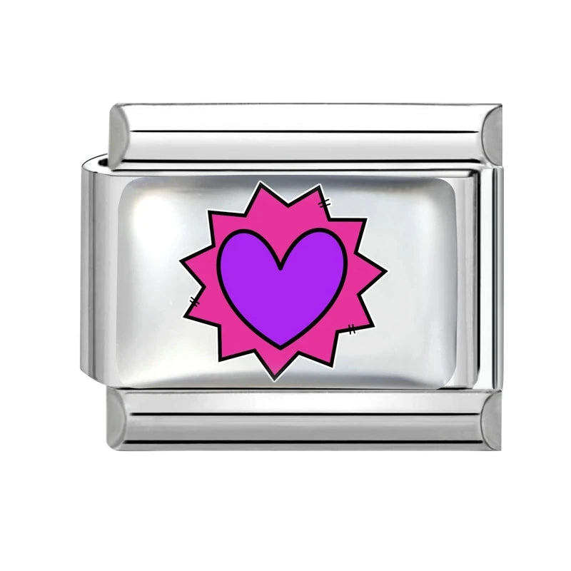 New 2026 Y2K Rainbow Heart Earth Blue Series Pattern Italian Charm Links Fit 9mm Stainless Steel Bracelet Jewelry DIY Making Qme Style 30