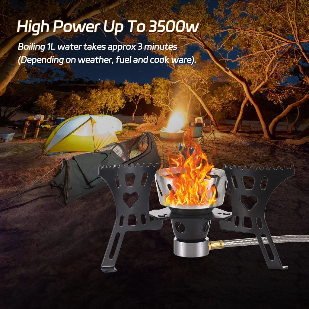 3500W Camping Stove High-Altitude Infrared Portable Gas Stove With Ignition Button for Outdoor Hiking Lightweight and Foldable Qme
