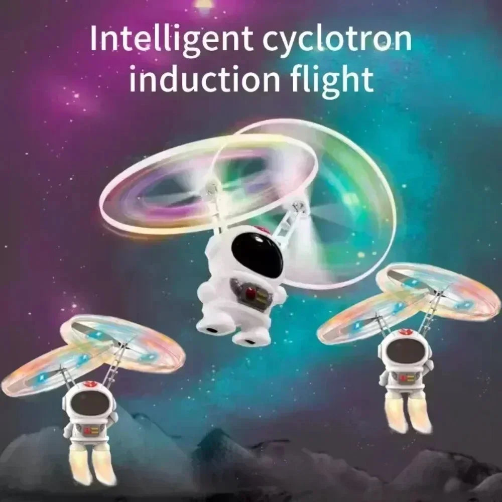 Creative Mini Astronaut Drone Cartoon Spaceman Flying Robot Toys with USB Charging Hand Control Helicopter Kid Boy Christma Gift Qme