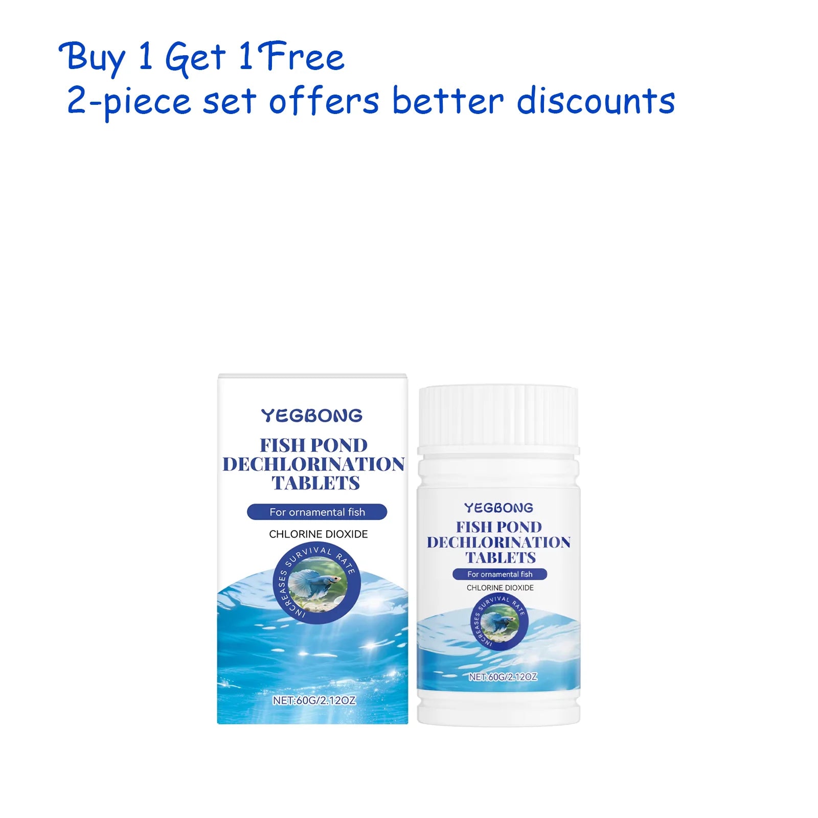 Yegbong Fish Pond Chemistry Fish Tank Treatment Chlorine Remove Sheet Aquarium Stain Cleaning Clear Water Maintenence Supplement Qme 120g