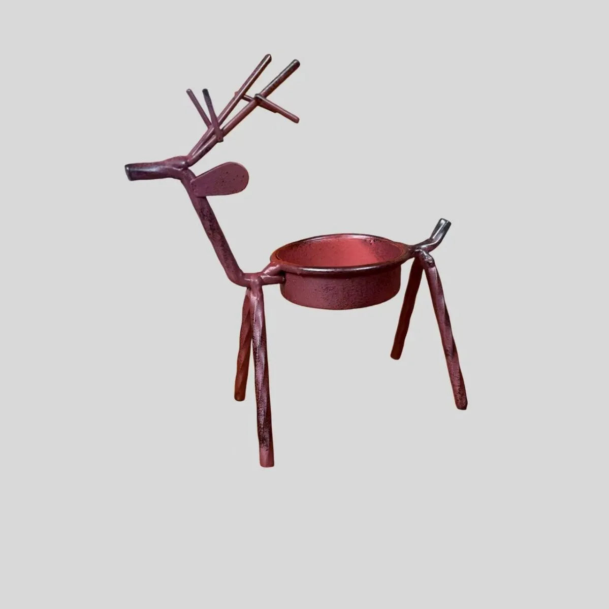 Retro Stag Tea Light Cups Metal Candle Stands Xmas Home Decor Dining Qme brown M 1Pc