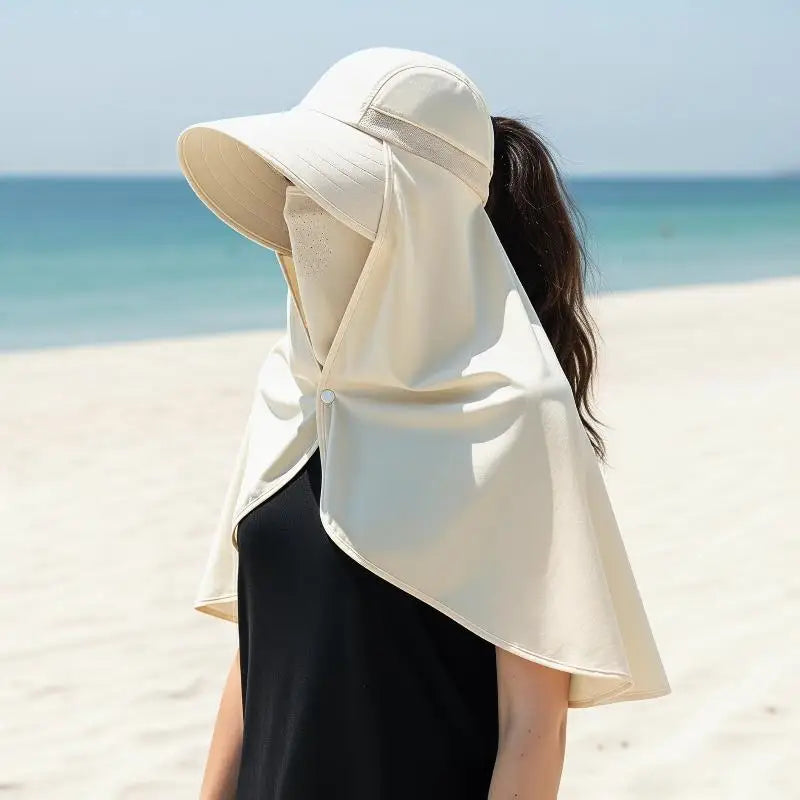 Multifunctional All-around Face Mask Sun Protection Hat Shawl Summer Qme