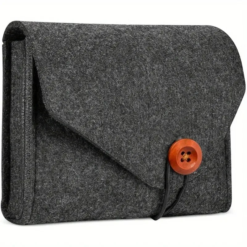 Travel Electronics Organizer Felt Cable Storage Case Power Adapter Qme