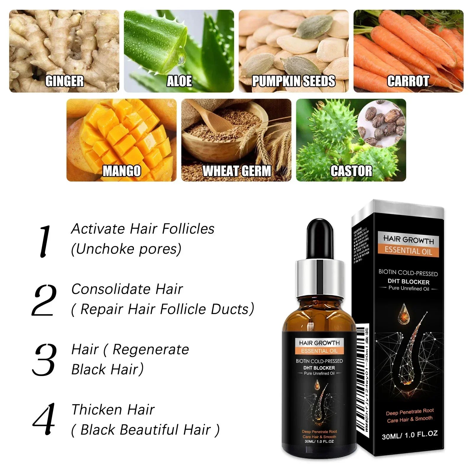 High Repurchase,Hair Growth Oil,Biotin DHT Blocker,Anti-Loss Shampoo,Boost Regrowth,Increase Production of Shampoo,hair Growth Qme