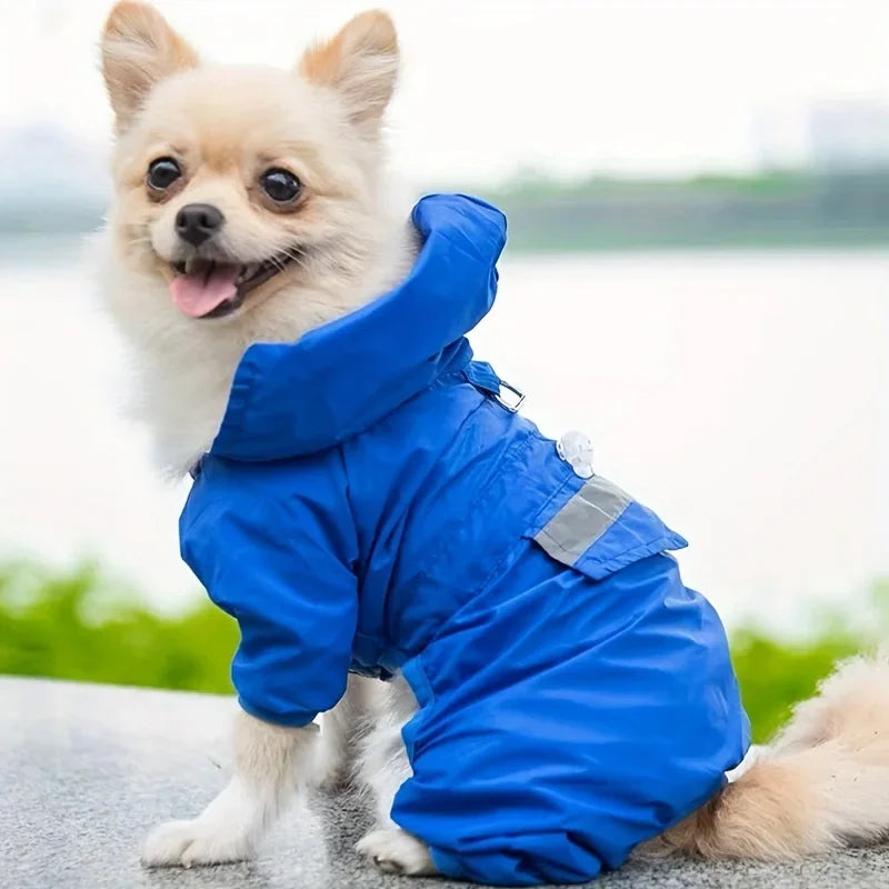 Dog Raincoat Puppy Clothes, Pet Raincoat Hooded Raincoat With D-ring For Dogs Outdoor Supplies Qme