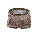 Breathable Leopard Print Men's Boxer Briefs Thin Flat Pants Mesh Qme Leopard Print L