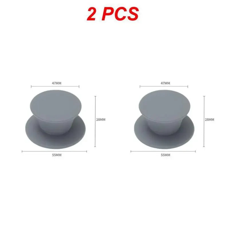 1/2/3PCS Silicone Universal Pot Lid Knob Pot Handle Replacement Kitchen Cookware Cover Knobs for Pan Lid Kitchen Accessories Qme 2PCS Grey