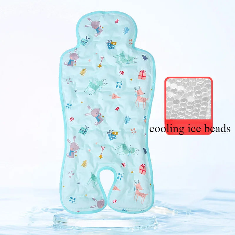 Stroller Cooling Pad Foldable Breathable Car Seat Liner Cotton Summer Travel Newborn Baby for Car Seat Stroller Outdoor Use Qme Other green deer Four Seasons