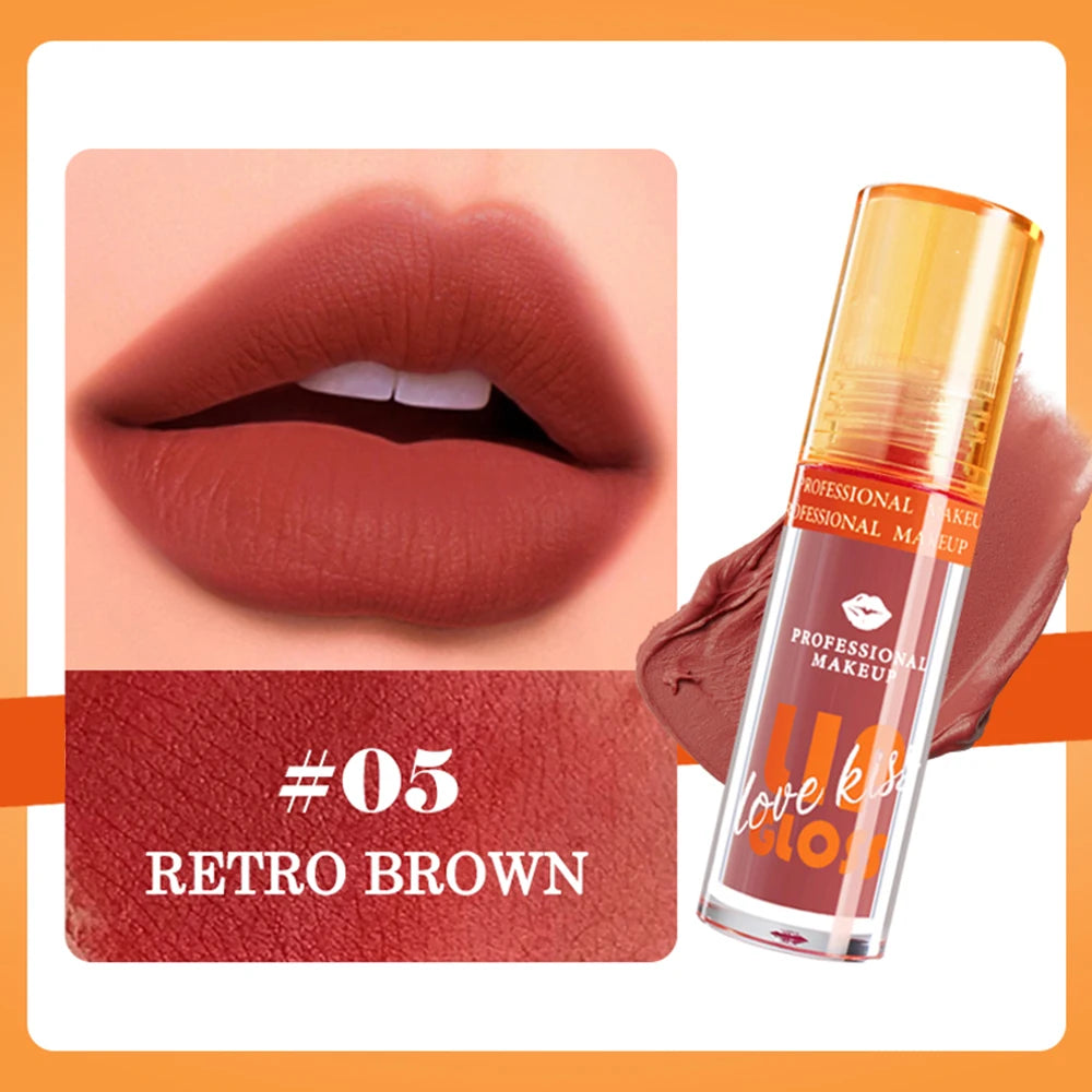 Matte Lip Gloss Berry Scheme Waterproof Sweat Proof Non Stick Cup Not Qme 05 RETRO BROWN