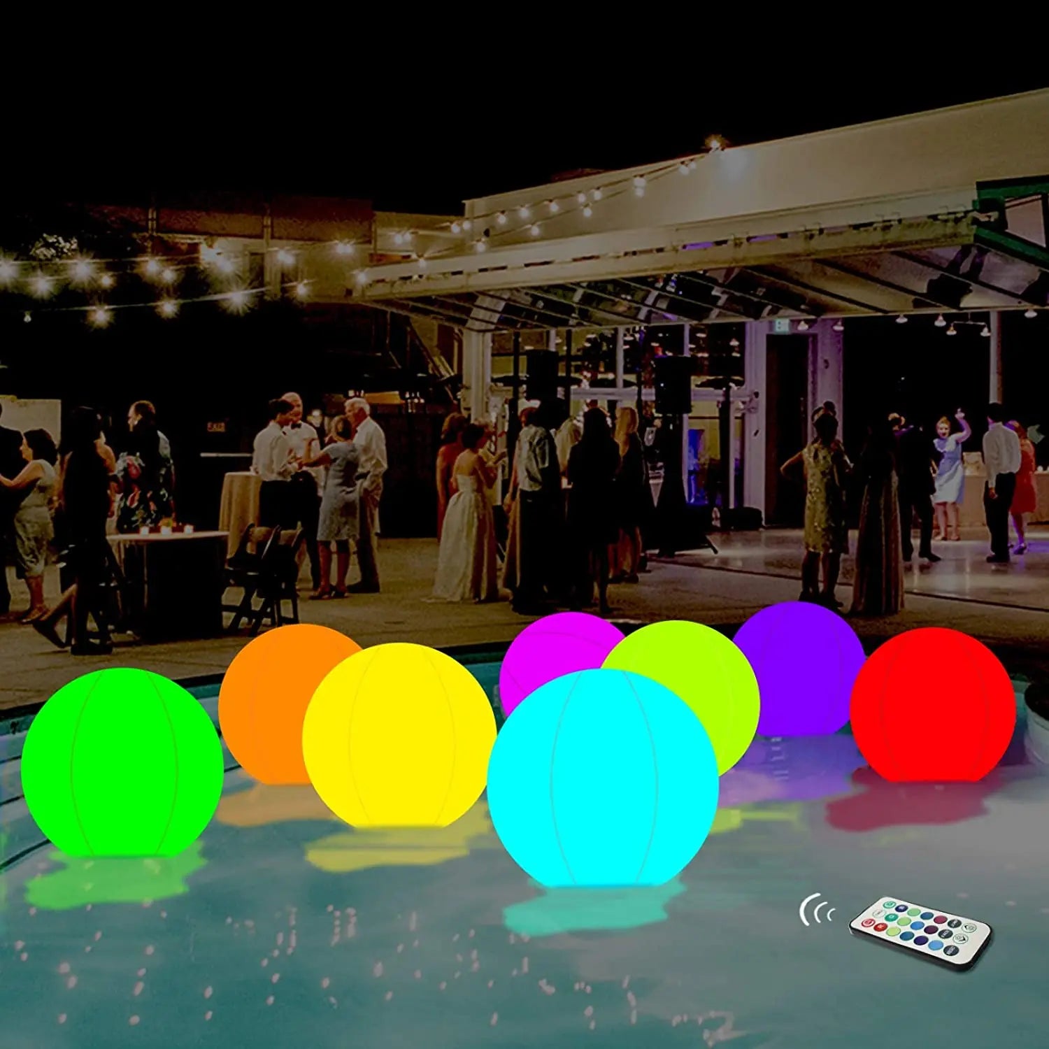 LED16 color floating pool light 60cm inflatable swimming pool beach ball Swimming pool beach lawn party ball light Qme