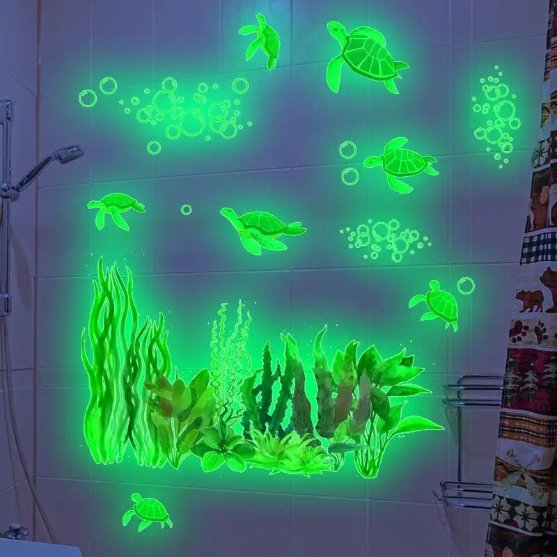 Bathroom Luminous Toilet Sticker Night Light Pink Chrysanthemum Toilet Seat Cover Sticker Self-Adhesive Beautify Home Decor Qme style 7