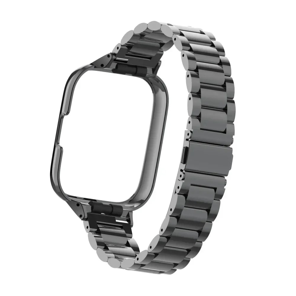 Stainless Steel Strap For Redmi Watch 3 Active Smart Watch Magnetic loop Bracelet Metal Case Protector Mi Watch lite Watchband Qme Black Redmi Watch 3 Active